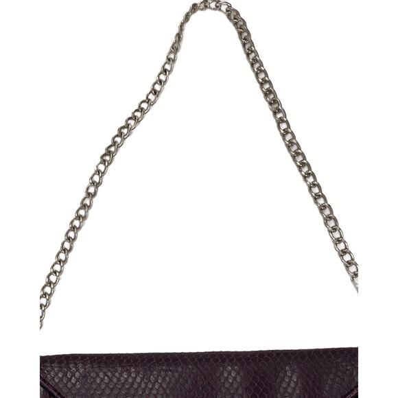 Jessica McClintock Purse Clutch Envelope Purple Formal Casual Chain - Picture 4 of 6
